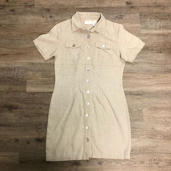 Worthington Petite Tan Short Sleeve Dress Size 4P - Picture 1 of 6